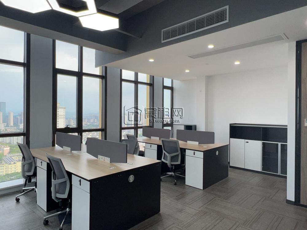 世纪东方90平办公室双面采光，全套桌椅出租带隔间八个工位(图5)