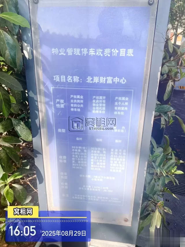 宁波大剧院附近北岸财富中心停车收费标准多少