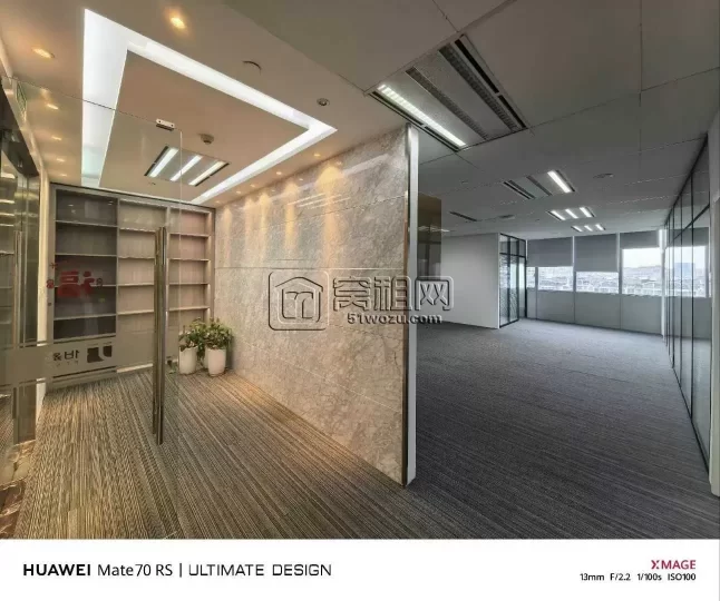 宁波来福士5A高端大厦150㎡精装修 4隔间+12员工区 正对电梯厅 支持24小时空调