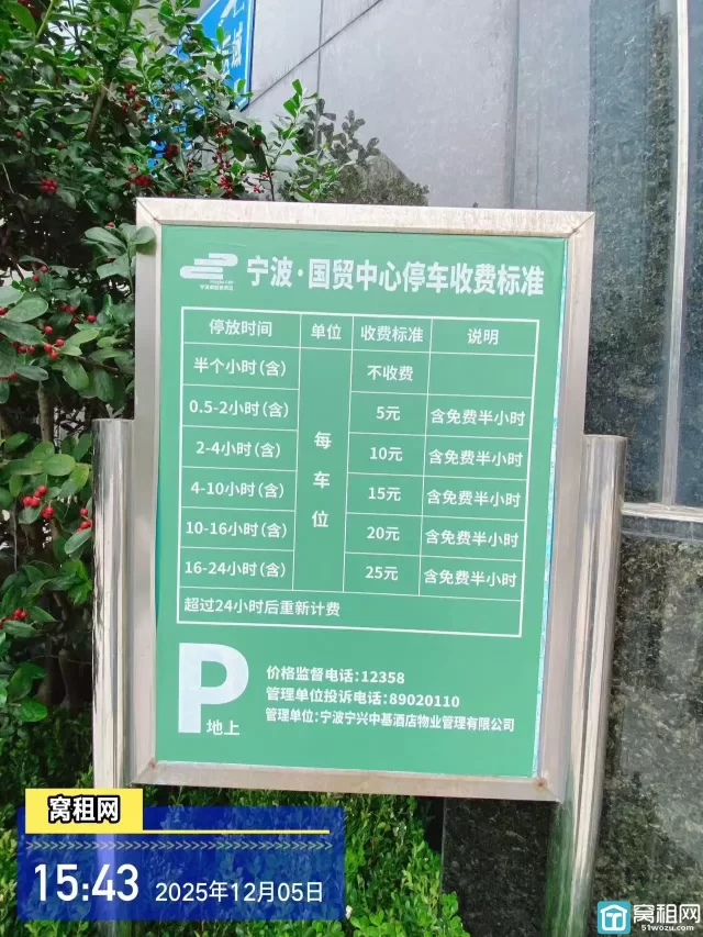 南部商务区宁波商会国贸中心停车收费