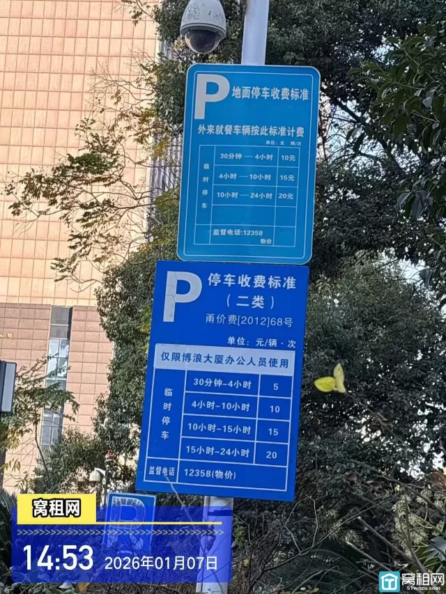 宁波高新区涌金大厦对面博浪大厦停车收费价目