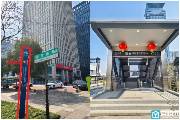 宁波镇海区7号线镇海市民广场地铁C口鼎信大厦65平米小面积办公室出租2008.5元/月