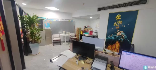 宁波海曙写字楼中农信大厦江景房98平带全套家具两个隔间租金4000每月