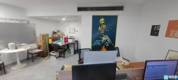 宁波海曙写字楼中农信大厦江景房98平带全套家具两个隔间租金4000每月