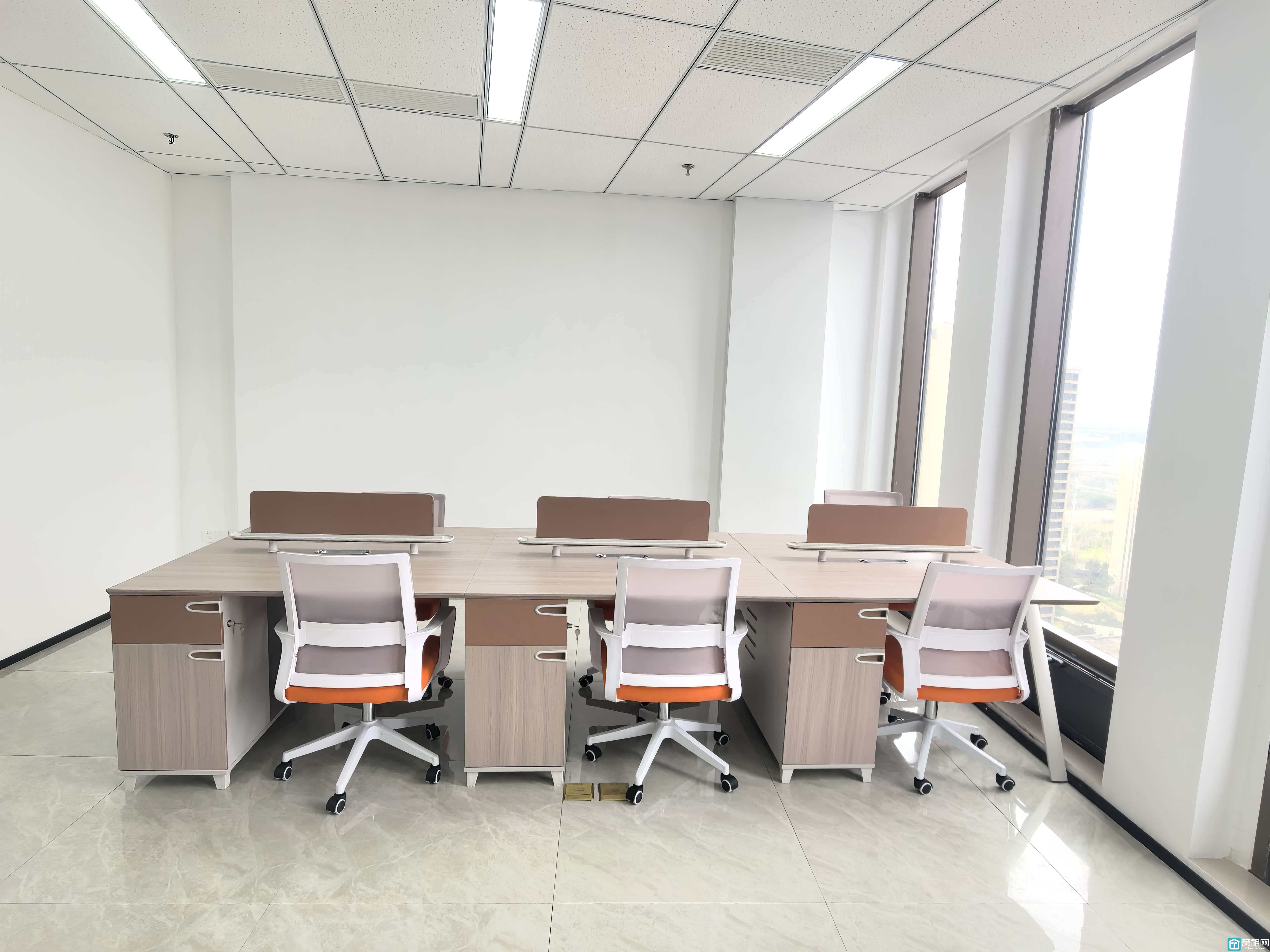 宁波江北高速口万科云谷中心大厦出租115平精装拎包办公 全新配套办公家具