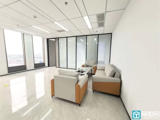 宁波江北高速口万科云谷中心大厦出租115平精装拎包办公 全新配套办公家具