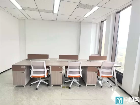 宁波江北高速口万科云谷中心大厦出租115平精装拎包办公 全新配套办公家具