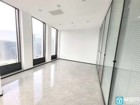 宁波江北高速口万科云谷中心大厦出租115平精装拎包办公 全新配套办公家具