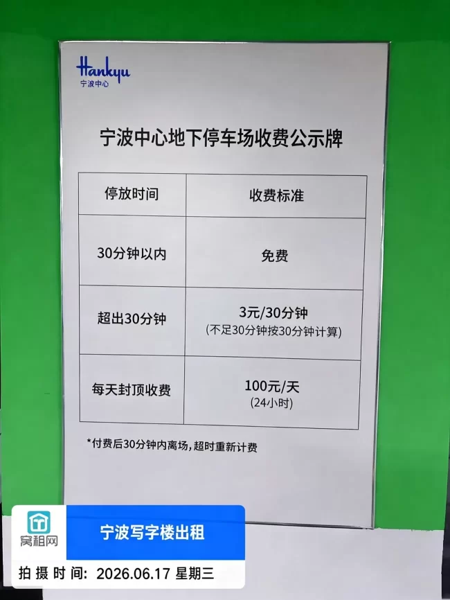 宁波中心大厦停车收费如何？
