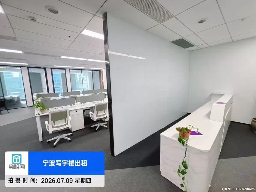 东部新城宁兴国贸大厦395平米朝西办公室招租精装修