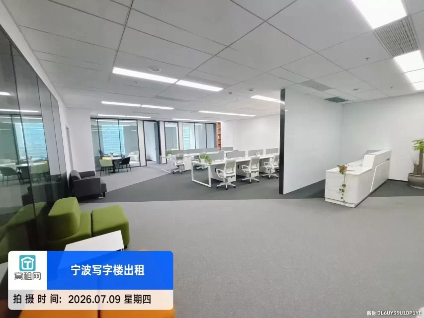 东部新城宁兴国贸大厦395平米朝西办公室招租精装修