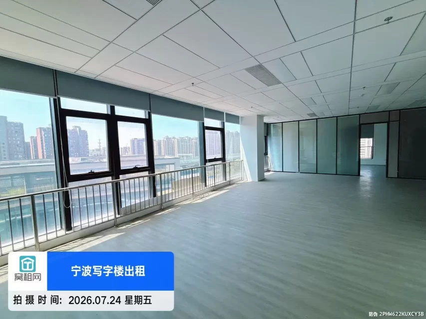 宁波江北万达广场附近性价比高得房率高272.93平米朝南办公室出租