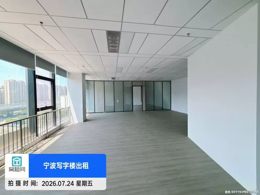 宁波江北万达广场附近性价比高得房率高272.93平米朝南办公室出租