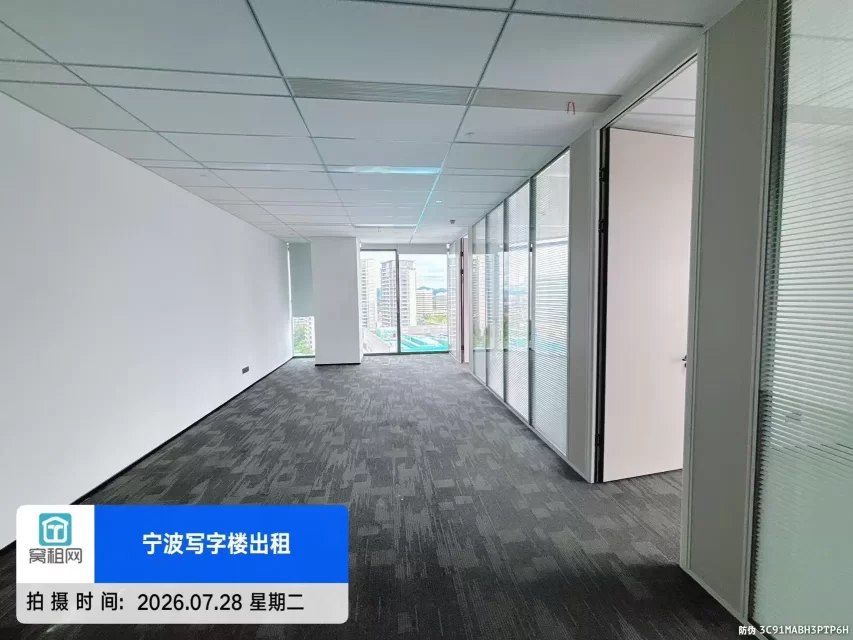 宁波3号线方桥地铁口金茂大厦160平米精装修办公室出租东南朝向