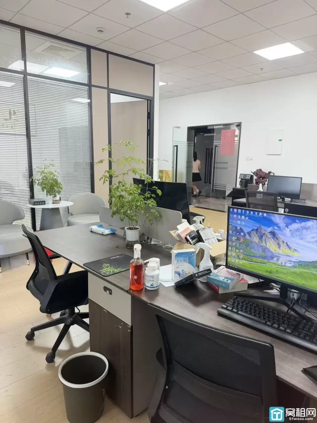 宁波鄞州下应富久大厦出租房源120平写字楼70％得房率全景落地窗