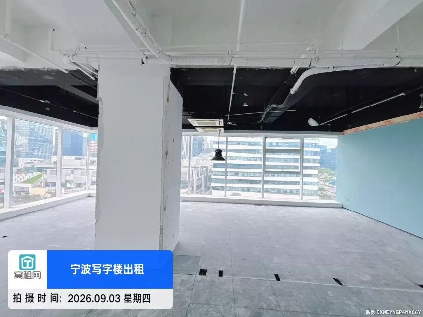 宁波海晏北路地铁B出口宏泰帝标283.05平米办公室招租3面采光